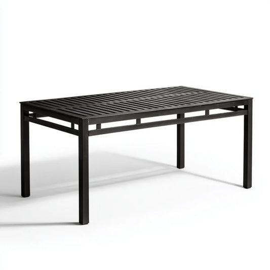 Czarny aluminiowy stół ogrodowy prostokątny 150 × 90 × 75 cm