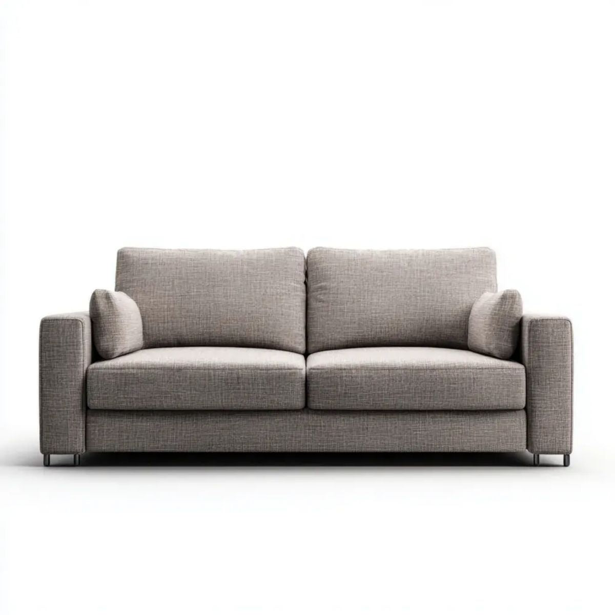 Dwuosobowa sofa szara z tapicerką poliestrową 180 x 85 x 82 cm