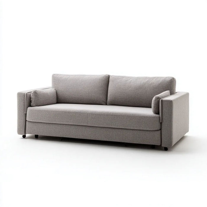 Dwuosobowa rozkładana sofa z tkaniny szara 200 × 90 × 85 cm