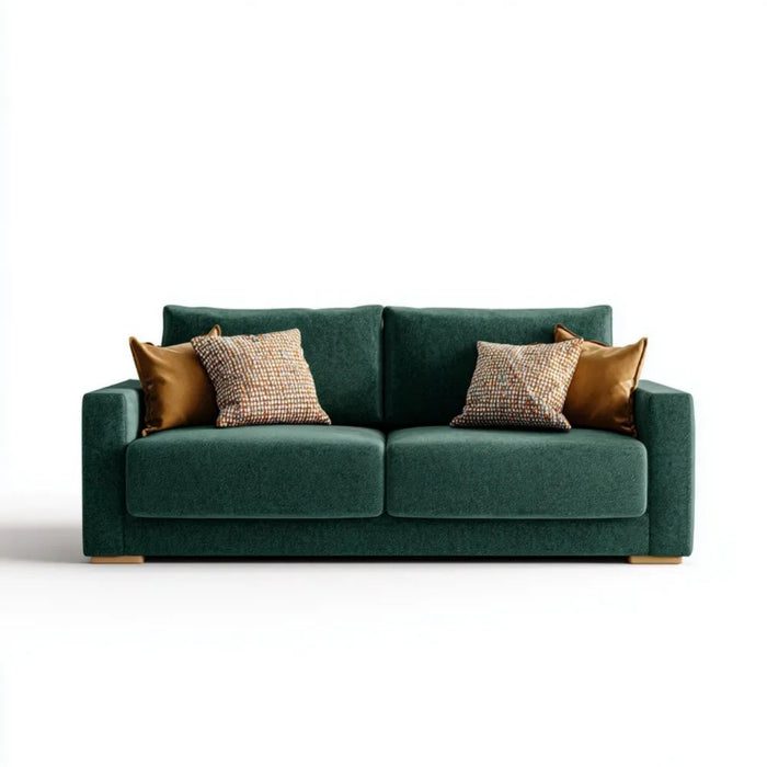 Dwuosobowa sofa zielona z tapicerką poliestrową, 180 × 85 × 85 cm